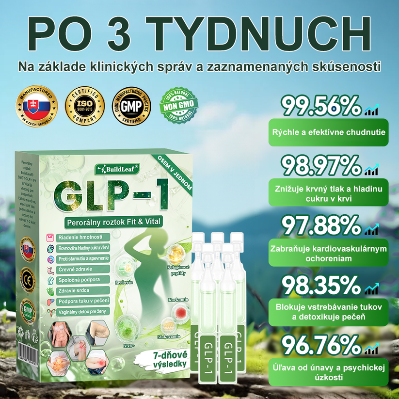 💕BuildLeaf® GLP-1 6-v-1 Fit & Vital Perorálny Roztok ✅ (Len raz denne, viditeľné zmeny už za 7 dní) Pre obezitu, kardiovaskulárne ochorenia, cukrovku, spánkové apnoe, zdravie čriev, problémy s kĺbmi a ďalšie