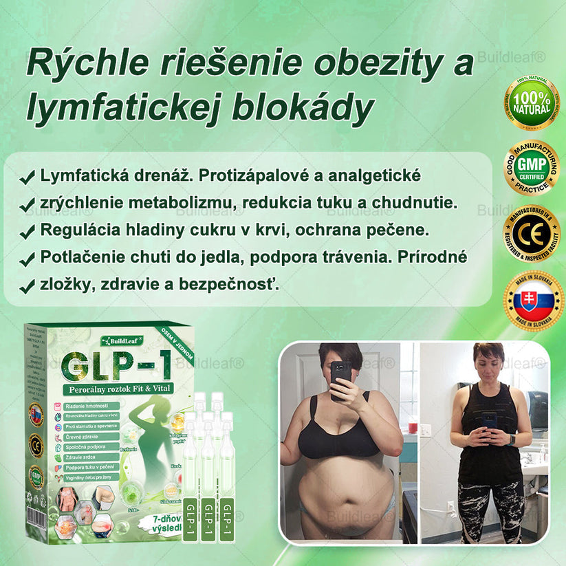 💕BuildLeaf® GLP-1 6-v-1 Fit & Vital Perorálny Roztok ✅ (Len raz denne, viditeľné zmeny už za 7 dní) Pre obezitu, kardiovaskulárne ochorenia, cukrovku, spánkové apnoe, zdravie čriev, problémy s kĺbmi a ďalšie